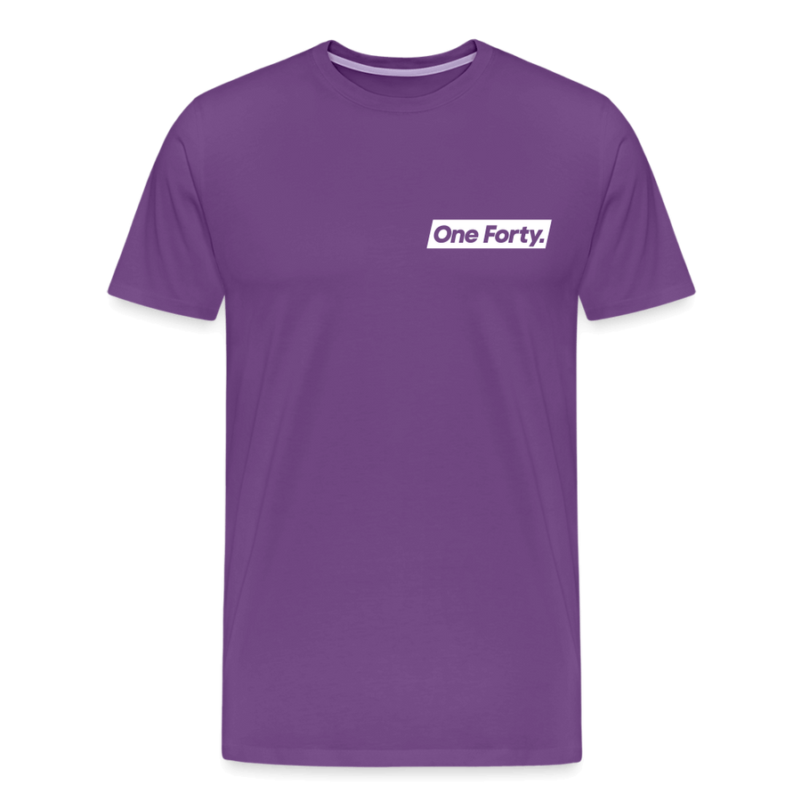 Official One Forty Mens Logo Front & Back Tee [Purple] - purple