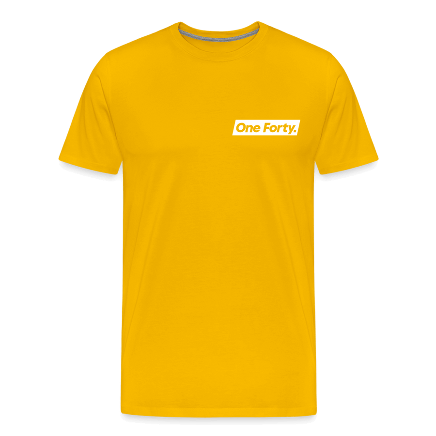 Official One Forty Mens Logo Front & Back Tee [Yellow] - sun yellow