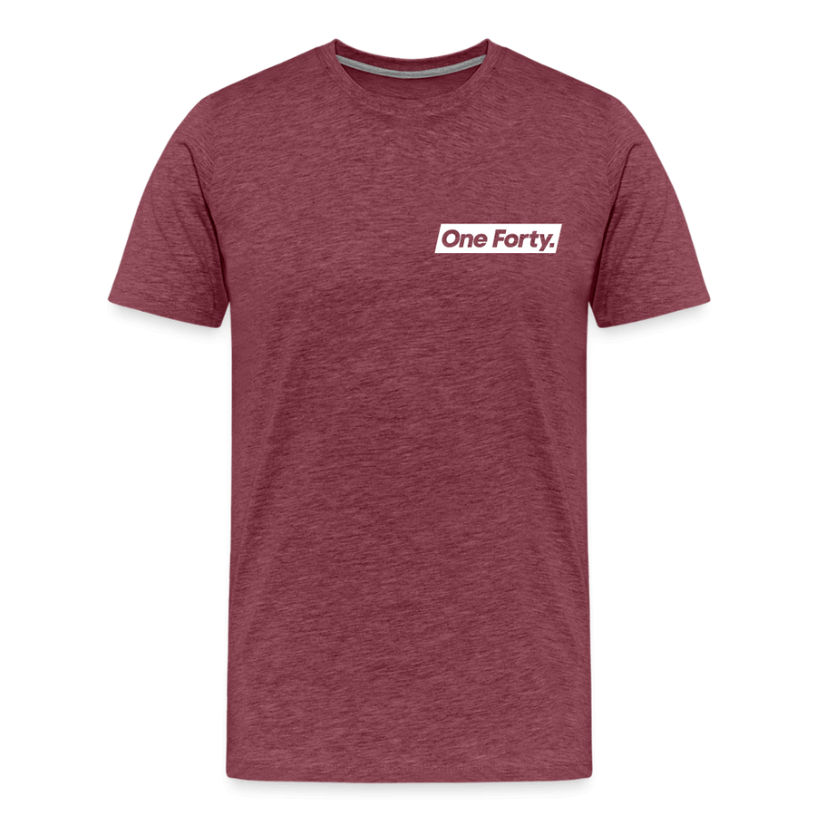Official One Forty Mens Logo Front & Back Tee [Heather Burgundy] - heather burgundy