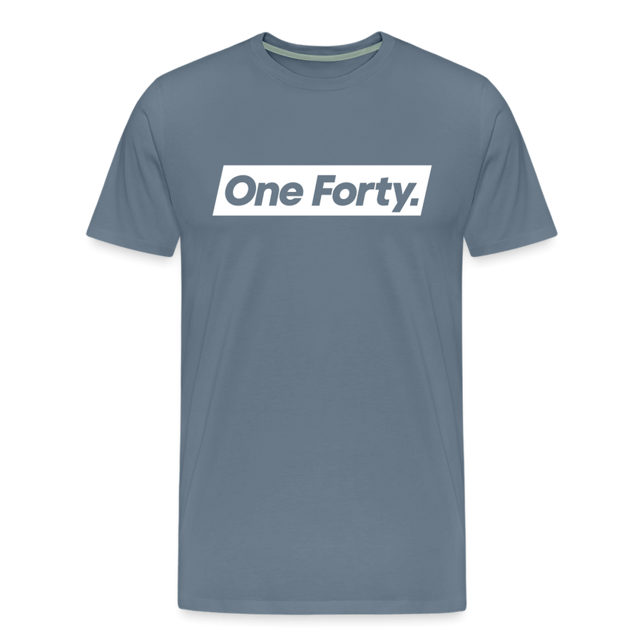 Official One Forty Mens Logo Tee [Denim Blue] - steel blue