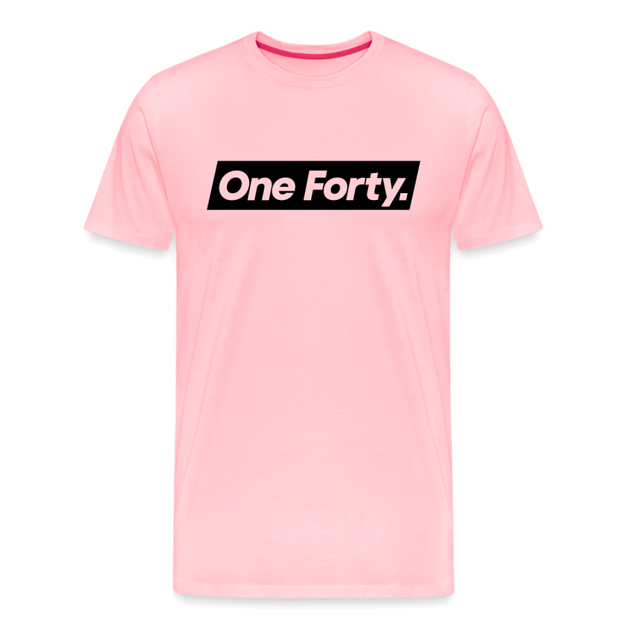 Official One Forty Mens Logo Tee [Pink] - pink