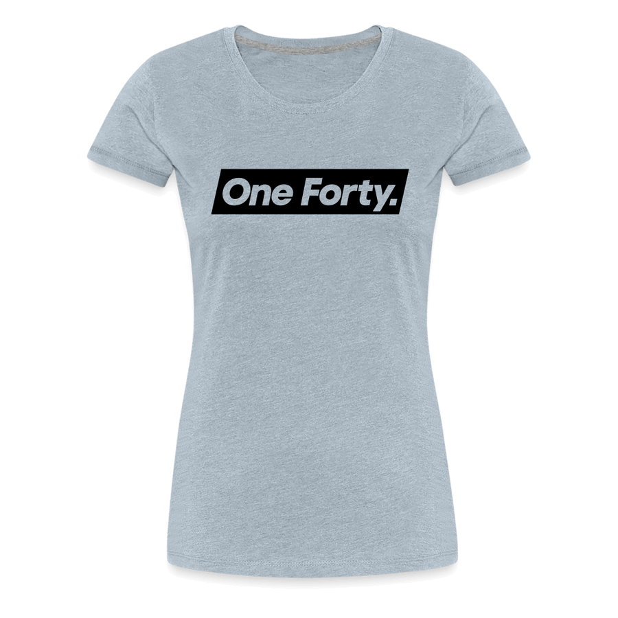 Official One Forty Womens Logo T-Shirt [Heather Ice Blue] - heather ice blue