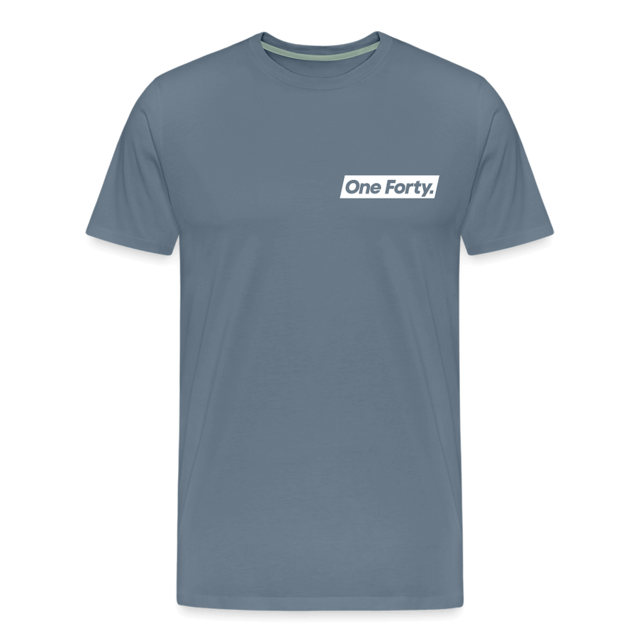 Official One Forty Mens Logo Front & Back Tee [Steel Blue] - steel blue