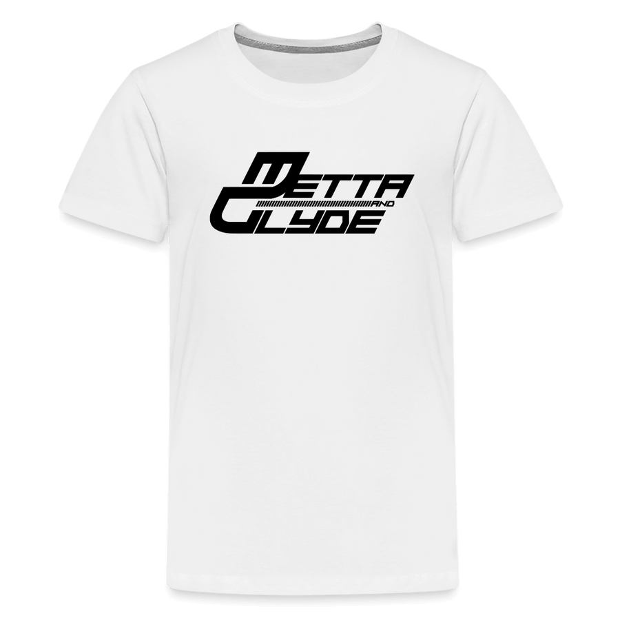Official Metta & Glyde Kids Unisex Logo T-Shirt [White] - white