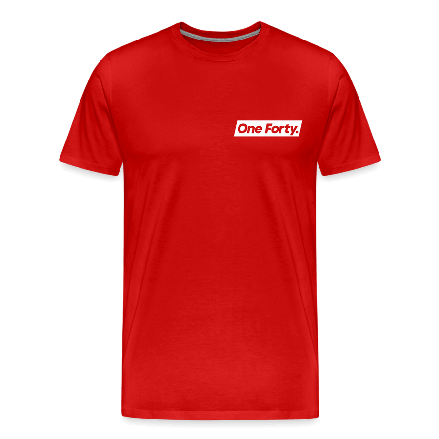 Official One Forty Mens Logo Front & Back Tee [Red] - red