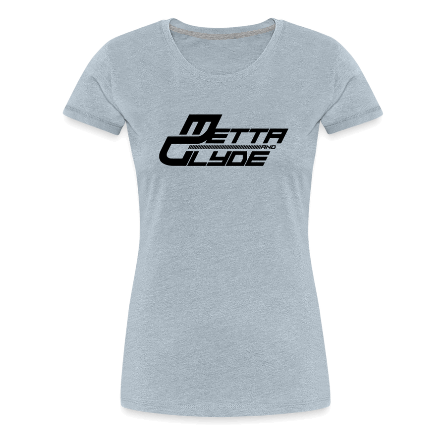 Official Metta & Glyde Womens Logo T-Shirt [Heather Ice Blue] - heather ice blue