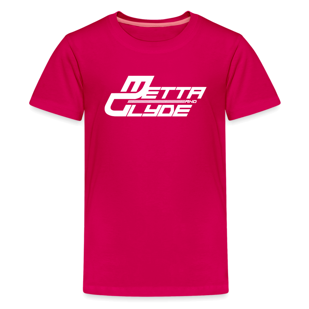 Official Metta & Glyde Kids Unisex Logo T-Shirt [Dark Pink] - dark pink