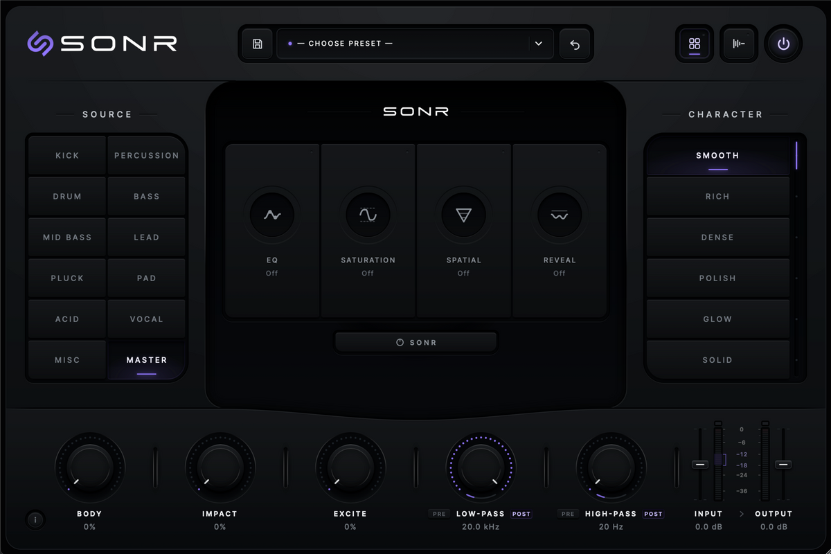 SONR Master mode interface