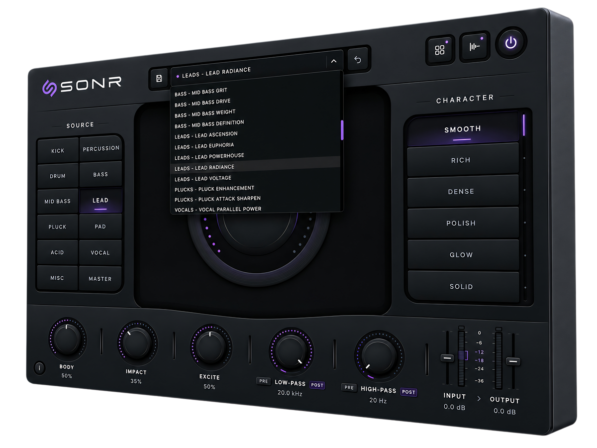 SONR factory preset browser